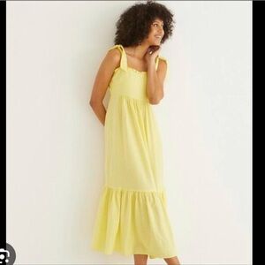 Oliver bonas yellow tiered dress Size 12